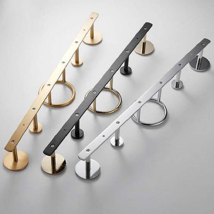 Coat Rack Wall-mounted Towel Rack Simple Hanger Coat Hook(Brass + Black)-garmade.com