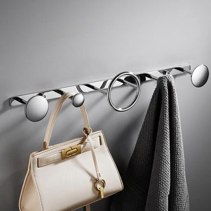 Coat Rack Wall-mounted Towel Rack Simple Hanger Coat Hook(Chrome)-garmade.com