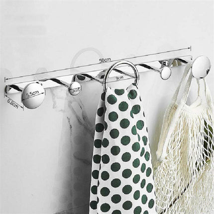 Coat Rack Wall-mounted Towel Rack Simple Hanger Coat Hook(Chrome)-garmade.com
