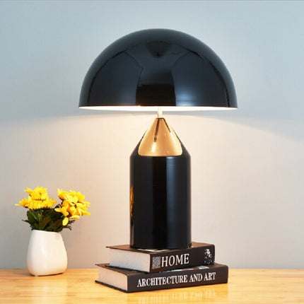 Black 220V E14 LED Metal Mushroom Table Lamp Bedroom Decorative Table Lamp, Size:S-garmade.com