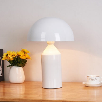 White 220V E14 LED Metal Mushroom Table Lamp Bedroom Decorative Table Lamp, Size:S-garmade.com