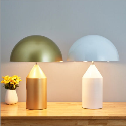 White 220V E14 LED Metal Mushroom Table Lamp Bedroom Decorative Table Lamp, Size:L-garmade.com