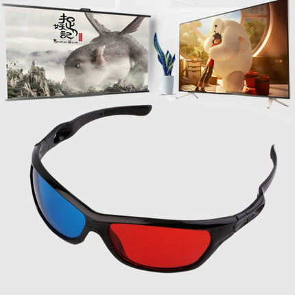 2 PCS Universal 3D Plastic Glasses Black Frame 3D Visoin Glass For Dimensional Anaglyph Movie Game DVD Video-garmade.com