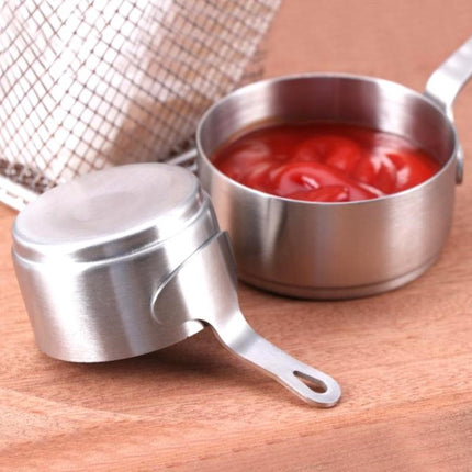 Stainless Steel Sauce Handle Mini Pot Seasoning Tools, Size:S(Silver)-garmade.com