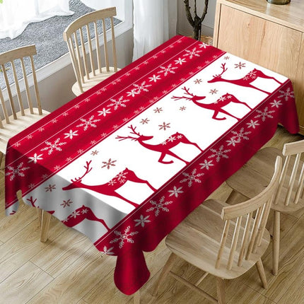 Household Rectangular Tablecloth Christmas Dining Coffee Table Cloth Decoration, Size:140x140cm(Christmas Elk)-garmade.com