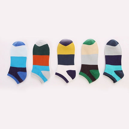 20 Pairs Men Splicing Color Summer Socks Combed Cotton Breathable Sweat Absorption Elastic Ankle Adults Socks(Grey)-garmade.com