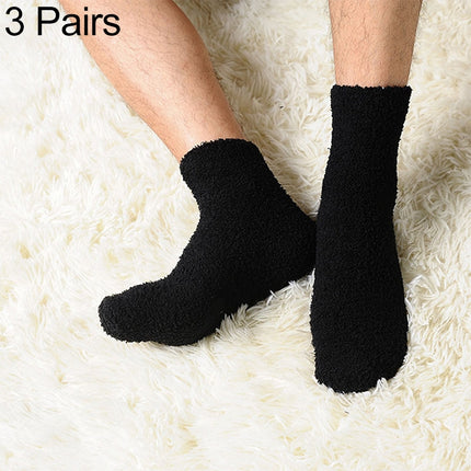 3 Pairs Winter Warm Comfortable Cashmere Socks for Men and Women(Black)-garmade.com