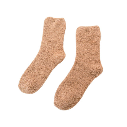 3 Pairs Winter Warm Comfortable Cashmere Socks for Men and Women(Khaki)-garmade.com