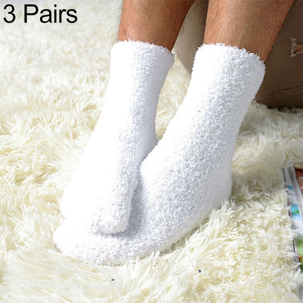 3 Pairs Winter Warm Comfortable Cashmere Socks for Men and Women(White)-garmade.com