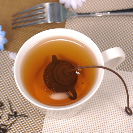 3 PCS Creative Silicone Tea Bag Tea Pot Shape Tea Filter Safely Cleaning Infuser(White)-garmade.com