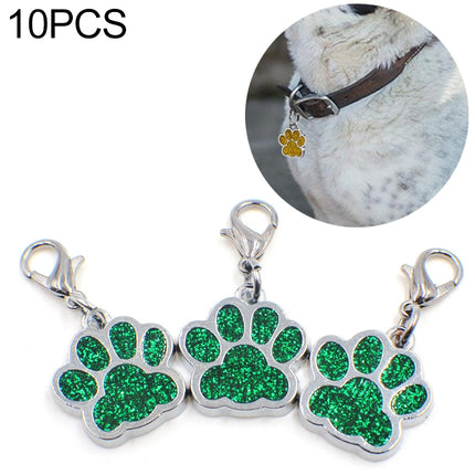 10 PCS Enamel Cat Dog Bear Paw Prints Key Chain Jewelry Making(Dark Green)-garmade.com