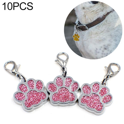 10 PCS Enamel Cat Dog Bear Paw Prints Key Chain Jewelry Making(Pink)-garmade.com