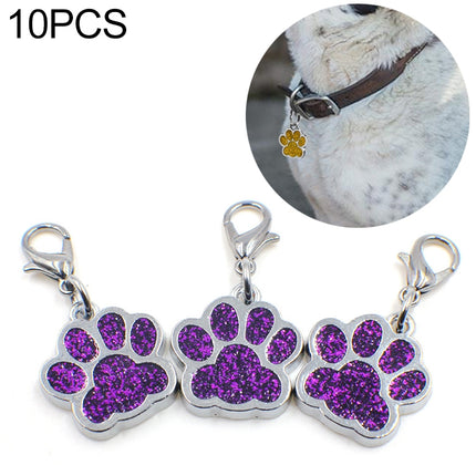 10 PCS Enamel Cat Dog Bear Paw Prints Key Chain Jewelry Making(Dark Purple)-garmade.com