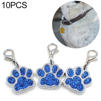 10 PCS Enamel Cat Dog Bear Paw Prints Key Chain Jewelry Making(Dark Blue)-garmade.com
