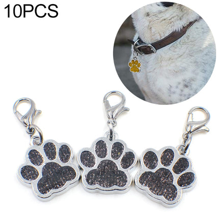 10 PCS Enamel Cat Dog Bear Paw Prints Key Chain Jewelry Making(Black)-garmade.com
