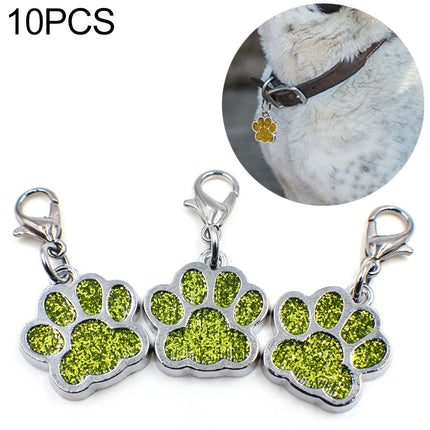 10 PCS Enamel Cat Dog Bear Paw Prints Key Chain Jewelry Making(Light Green)-garmade.com