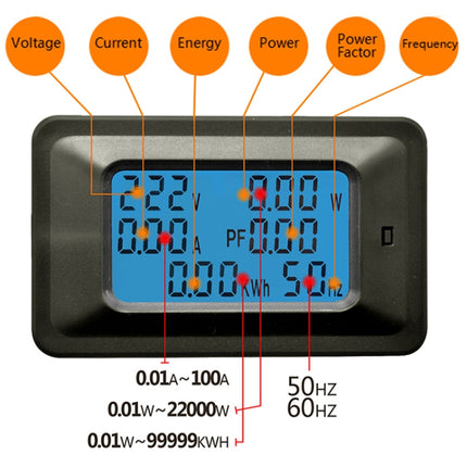 100A Household Multifunctional Watt-hour Meter AC Digital Voltage and Current Meter Power Monitor-garmade.com