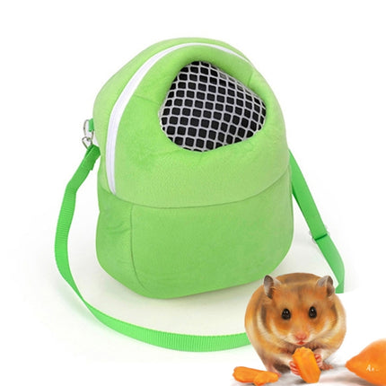 Pet Bag Small Pet Hamster Carrier Pure Color Leash Travel Bag, Size:S(Green)-garmade.com