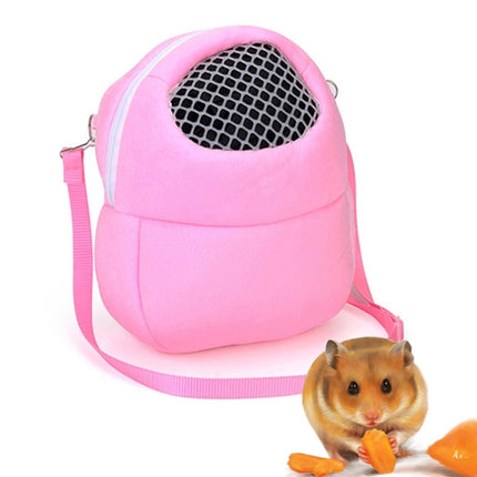 Pet Bag Small Pet Hamster Carrier Pure Color Leash Travel Bag, Size:S(Pink)-garmade.com