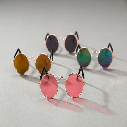 Multicolored Eye-wear Pet Cat Dog Fashion Sunglasses UV Sun Glasses Eye Protection(Yellow)-garmade.com