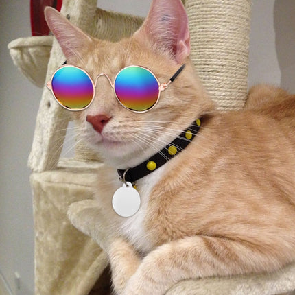 Multicolored Eye-wear Pet Cat Dog Fashion Sunglasses UV Sun Glasses Eye Protection(Yellow Reflective)-garmade.com