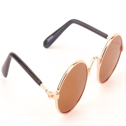 Multicolored Eye-wear Pet Cat Dog Fashion Sunglasses UV Sun Glasses Eye Protection(Brown)-garmade.com