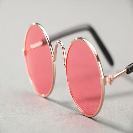 Multicolored Eye-wear Pet Cat Dog Fashion Sunglasses UV Sun Glasses Eye Protection(Pink)-garmade.com
