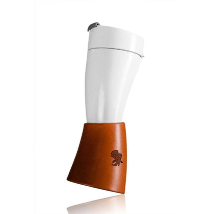 Croissant Cup Coffee Cup Stainless Steel Vacuum Flask with Rope(White)-garmade.com