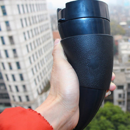 Croissant Cup Coffee Cup Stainless Steel Vacuum Flask with Rope(Black)-garmade.com