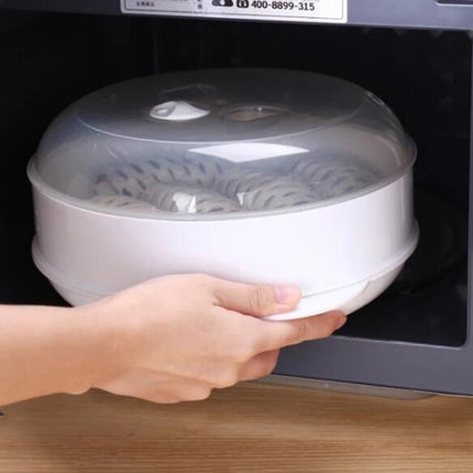 2 PCS Microwave Steamer Cooker Steam Cooking Pot Accessories Vegetables Seafood Steamer, Layers:Double layer-garmade.com