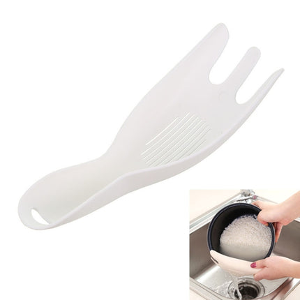 Kitchen Creative Multi-function Rice Washing Sieve Home Does Not Hurt Hand Wash Rice Tools(White)-garmade.com