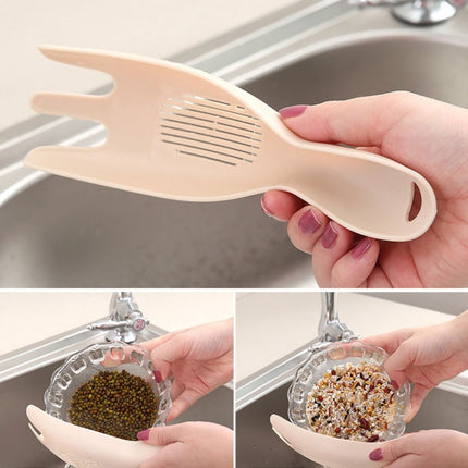 Kitchen Creative Multi-function Rice Washing Sieve Home Does Not Hurt Hand Wash Rice Tools(White)-garmade.com