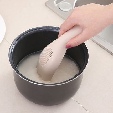 Kitchen Creative Multi-function Rice Washing Sieve Home Does Not Hurt Hand Wash Rice Tools(White)-garmade.com