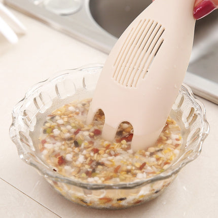 Kitchen Creative Multi-function Rice Washing Sieve Home Does Not Hurt Hand Wash Rice Tools(White)-garmade.com