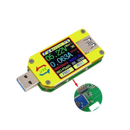 USB 3.0 Color Display Screen Tester Voltage-current Measurement Type-C Meter, Support Android APP, Model:UM34C with Bluetooth-garmade.com