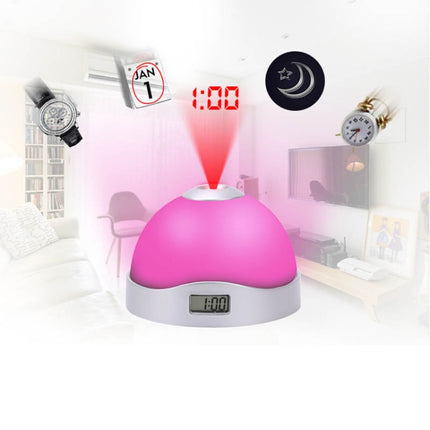 Lazy Magic Colorful Luminous Projection Clock LED Hemisphere Alarm Clock(Starless Projection Clock)-garmade.com