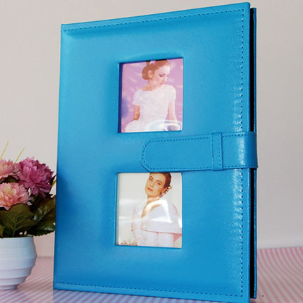 6 inch PU Leather Family Daily Photo Album with Creative Pocket(Blue)-garmade.com