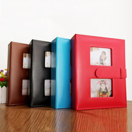 6 inch PU Leather Family Daily Photo Album with Creative Pocket(Blue)-garmade.com