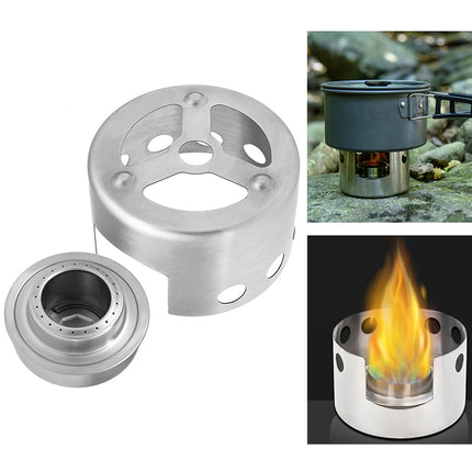 Outdoor Picnic Stove Stainless Steel Portable Mini Alcohol Stove With Cover-garmade.com