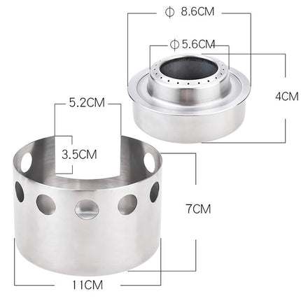 Outdoor Picnic Stove Stainless Steel Portable Mini Alcohol Stove With Cover-garmade.com