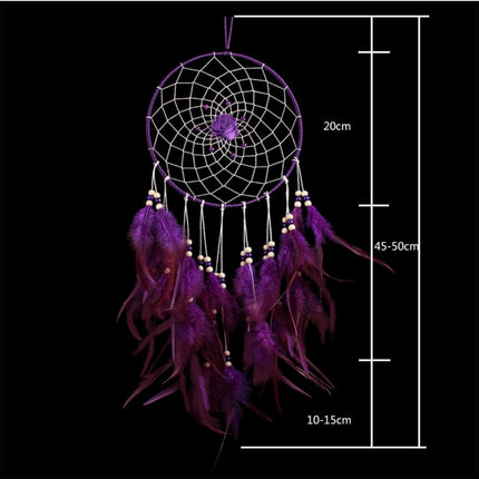 Creative Weaving Crafts Car Ornaments Dreamcatcher Wall Hanging Jewelry(Purple)-garmade.com