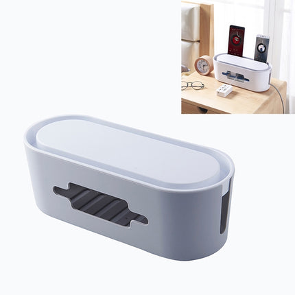 Household Daily Plug-in Board Storage Box Charger Data Cable Power Outlet Finishing Box(Gray)-garmade.com