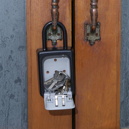 Safty Key Lock Box Combination Portable Aluminium Alloy Key Safe Box Security Key Holder Secure Box-garmade.com