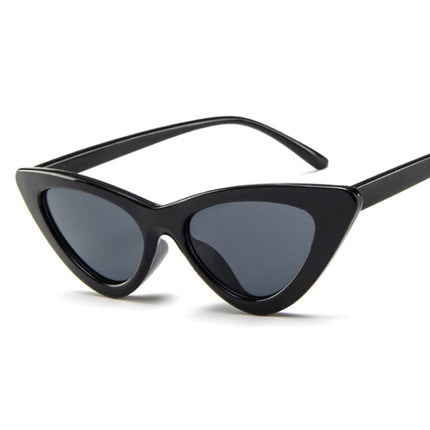 Sexy Ladies Cat Eye Sunglasses Women Vintage Sun Glasses(Black Grey)-garmade.com