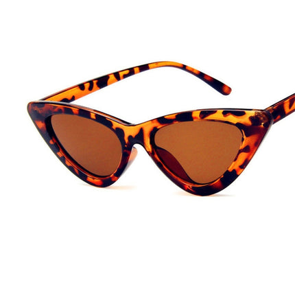 Sexy Ladies Cat Eye Sunglasses Women Vintage Sun Glasses(Leopard Brown)-garmade.com