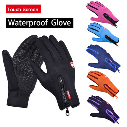 Outdoor Sports Hiking Winter Leather Soft Warm Bike Gloves For Men Women, Size:M (Black)-garmade.com