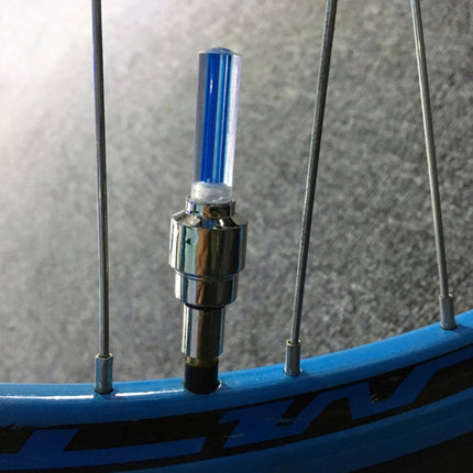 10 PCS LED Bicycle Lights Wheel Tire Valve Caps Bike Accessories Cycling Lantern Spokes Lamp(Blue)-garmade.com