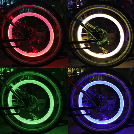 10 PCS LED Bicycle Lights Wheel Tire Valve Caps Bike Accessories Cycling Lantern Spokes Lamp(Green)-garmade.com