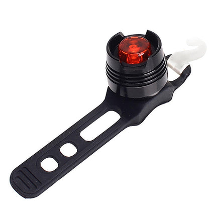 Aluminum Bicycle Cycling Front Rear Tail Helmet Red White LED Flash Lights Safety Warning Lamp Cycling Caution Light Waterproof(Red Light Black Case)-garmade.com