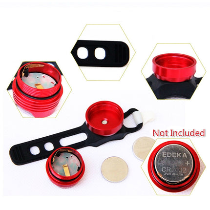 Aluminum Bicycle Cycling Front Rear Tail Helmet Red White LED Flash Lights Safety Warning Lamp Cycling Caution Light Waterproof(Red Light Black Case)-garmade.com